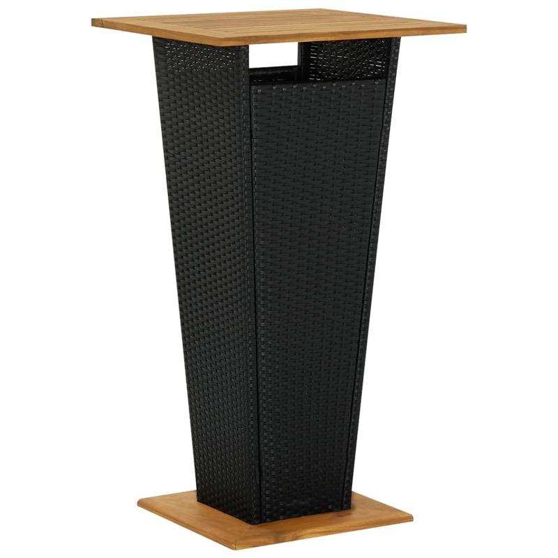 vidaXL 5 Piece Solid Acacia Wood Bar Set in Black/White/Cream