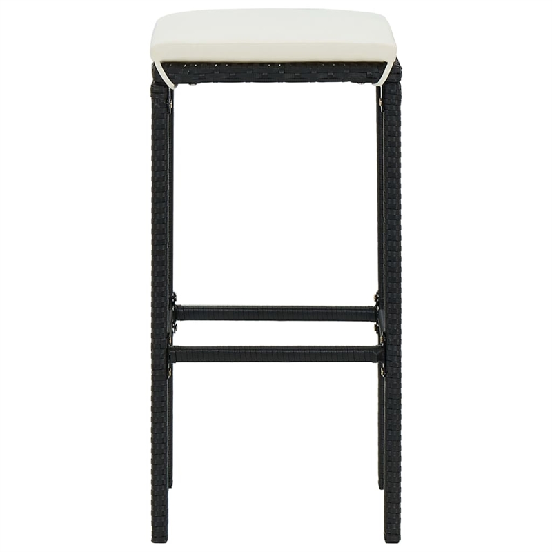 vidaXL 5 Piece Solid Acacia Wood Bar Set in Black/White/Cream