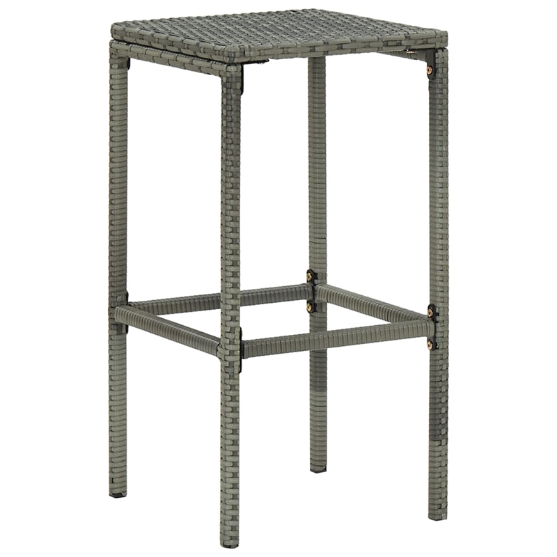 vidaXL 5 Piece Solid Acacia Wood Bar Set in Gray