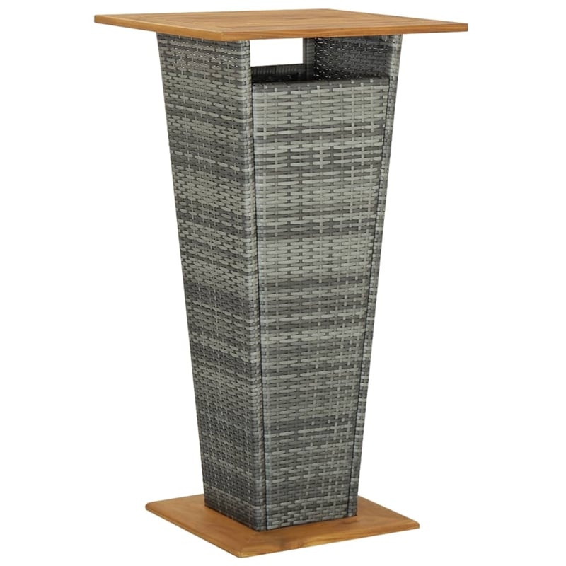 vidaXL 5 Piece Solid Acacia Wood Bar Set in Gray