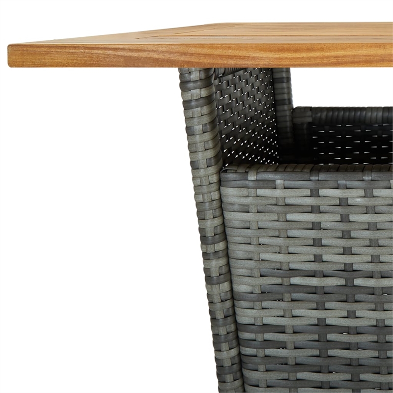 vidaXL 5 Piece Solid Acacia Wood Bar Set in Gray