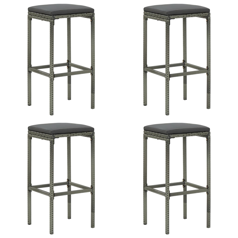 vidaXL 5 Piece Solid Acacia Wood Bar Set in Gray