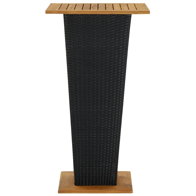 vidaXL 5 Piece Solid Acacia Wood Bar Set in Black/Cream