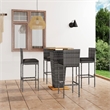 vidaXL 5 Piece Solid Acacia Wood Small Bar Set in Gray