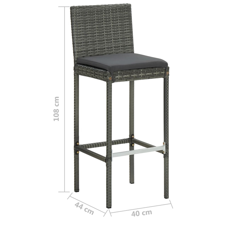 vidaXL 5 Piece Solid Acacia Wood Small Bar Set in Gray