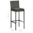 vidaXL 5 Piece Solid Acacia Wood Small Bar Set in Gray