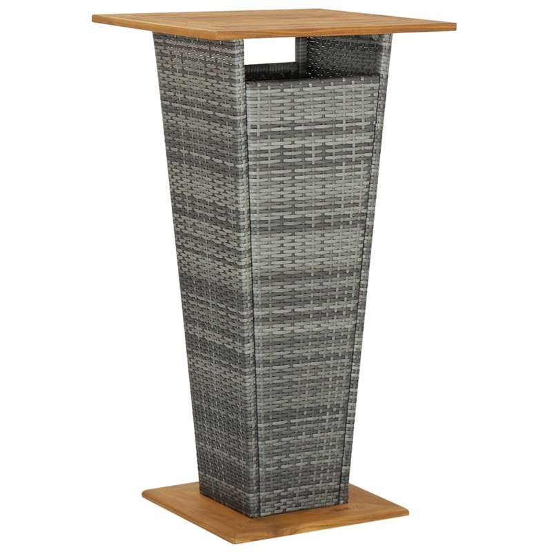 vidaXL 5 Piece Solid Acacia Wood Small Bar Set in Gray