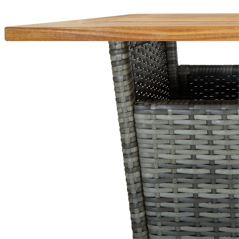 vidaXL 5 Piece Solid Acacia Wood Small Bar Set in Gray