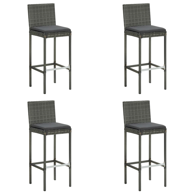 vidaXL 5 Piece Solid Acacia Wood Small Bar Set in Gray