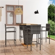 vidaXL 5 Piece Solid Acacia Wood Bar Set in Gray