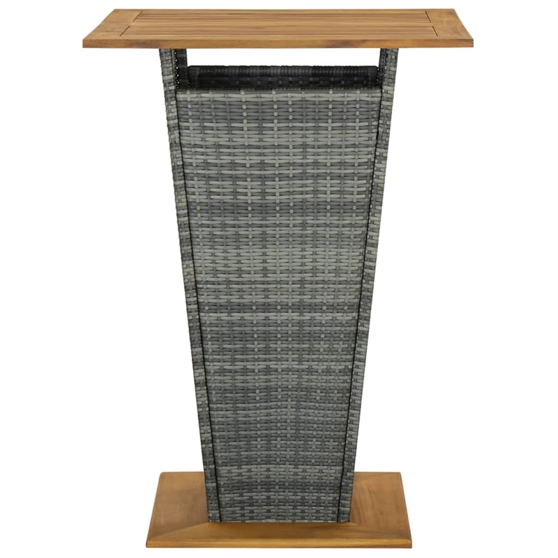 vidaXL 5 Piece Solid Acacia Wood Bar Set in Gray