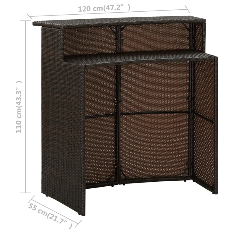 vidaXL 5 Piece Steel Bar Set in Brown