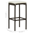 vidaXL 5 Piece Steel Bar Set in Brown