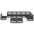 vidaXL Wood Large Garden Lounge Set in Black
