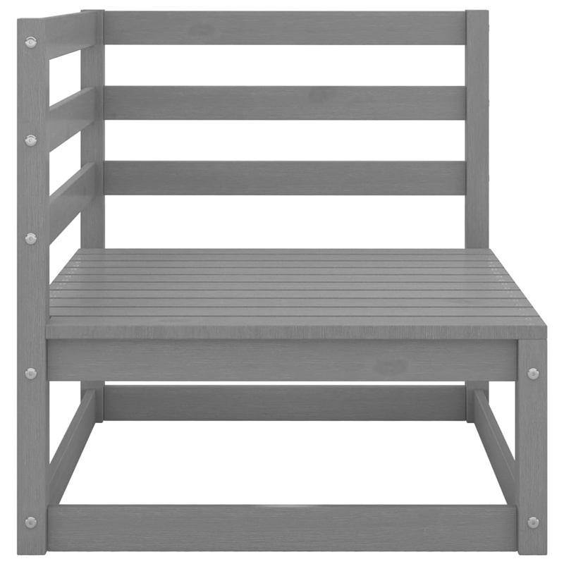 vidaXL 9 Piece Wood Large Garden Lounge Set in Gray