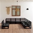vidaXL Wood Large Garden Lounge Set in Black