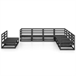 vidaXL Wood Large Garden Lounge Set in Black