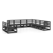 vidaXL Wood Large Garden Lounge Set in Black