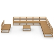 vidaXL Wood Large Garden Lounge Set in Brown