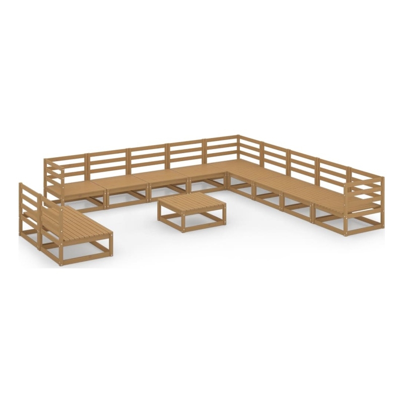 vidaXL Wood Large Garden Lounge Set in Brown