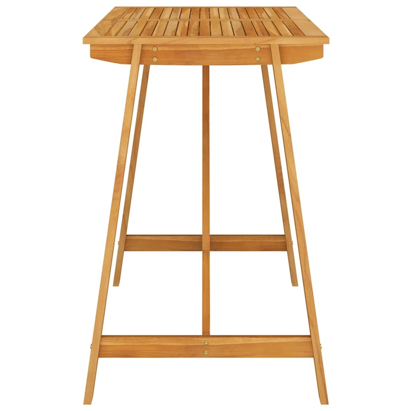 vidaXL 7 Piece Solid Acacia Wood Medium Bar Set in Gray
