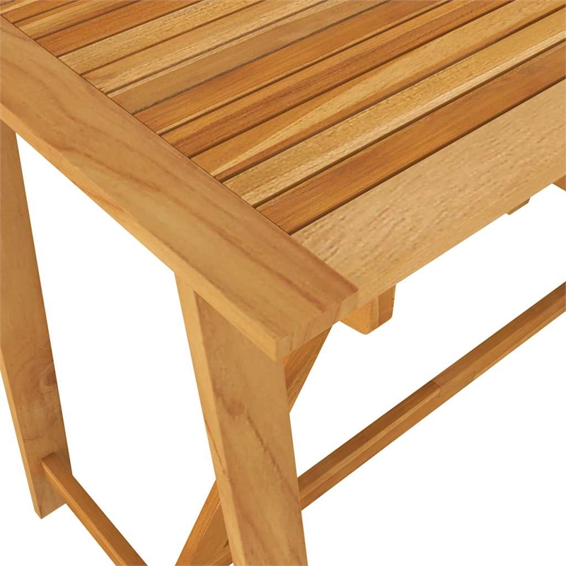 vidaXL 7 Piece Solid Acacia Wood Medium Bar Set in Gray