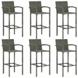 vidaXL 7 Piece Solid Acacia Wood Medium Bar Set in Gray