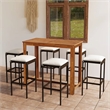 vidaXL 7 Piece Solid Acacia Wood Bar Set in Brown