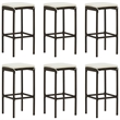 vidaXL 7 Piece Solid Acacia Wood Bar Set in Brown