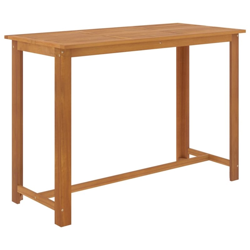 vidaXL 7 Piece Solid Acacia Wood Bar Set in Black