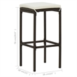 vidaXL Solid Acacia Wood Bar Set in Brown/Cream