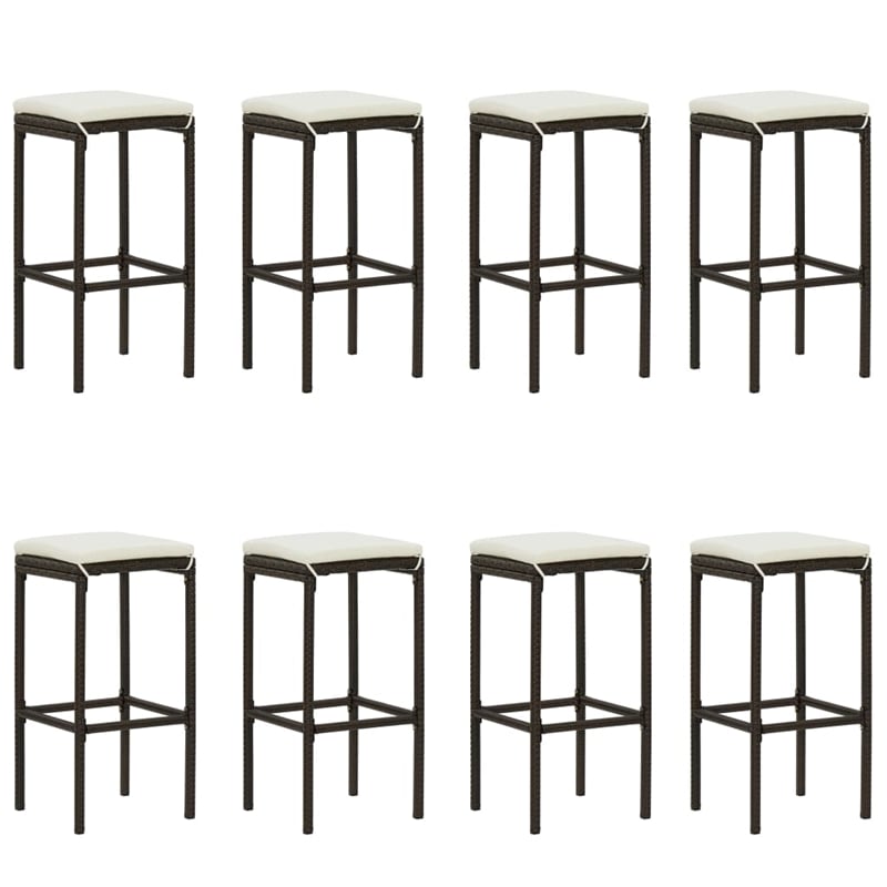 vidaXL Solid Acacia Wood Bar Set in Brown/Cream