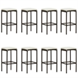 vidaXL Solid Acacia Wood Bar Set in Brown/Cream