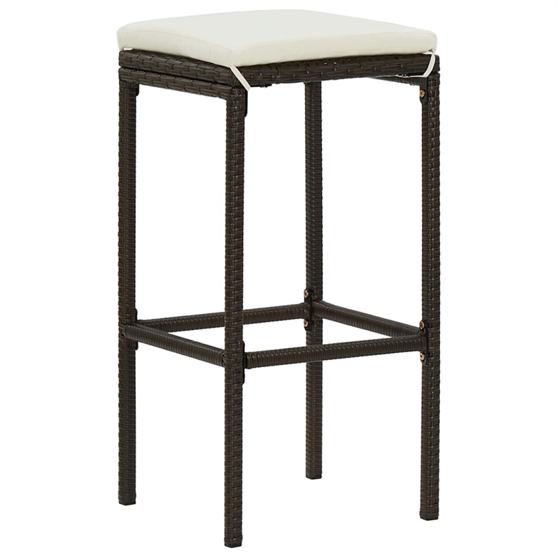 vidaXL Solid Acacia Wood Bar Set in Brown/Cream