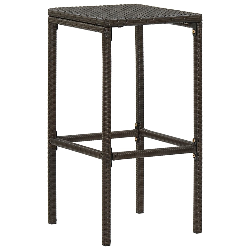 vidaXL Solid Acacia Wood Bar Set in Brown/Cream