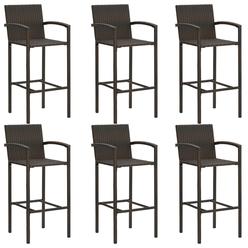 vidaXL 7 Piece Solid Acacia Wood Bar Set in Brown