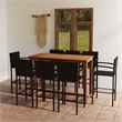 vidaXL 9 Piece Solid Acacia Wood Bar Set in Brown