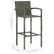 vidaXL 9 Piece Solid Acacia Wood Bar Set in Gray