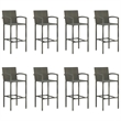 vidaXL 9 Piece Solid Acacia Wood Bar Set in Gray