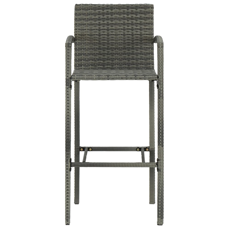 vidaXL 9 Piece Solid Acacia Wood Bar Set in Gray