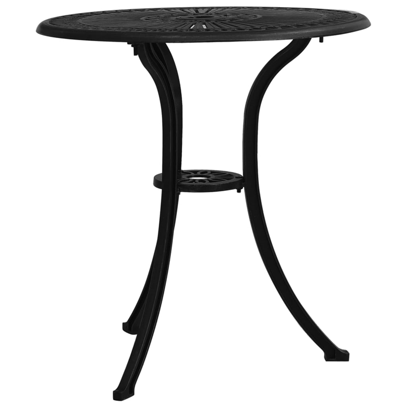 vidaXL 3 Piece Aluminum Medium Bistro Set in Black