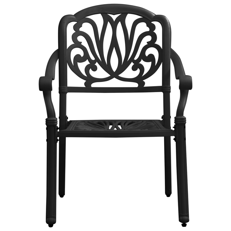 vidaXL 3 Piece Aluminum Medium Bistro Set in Black
