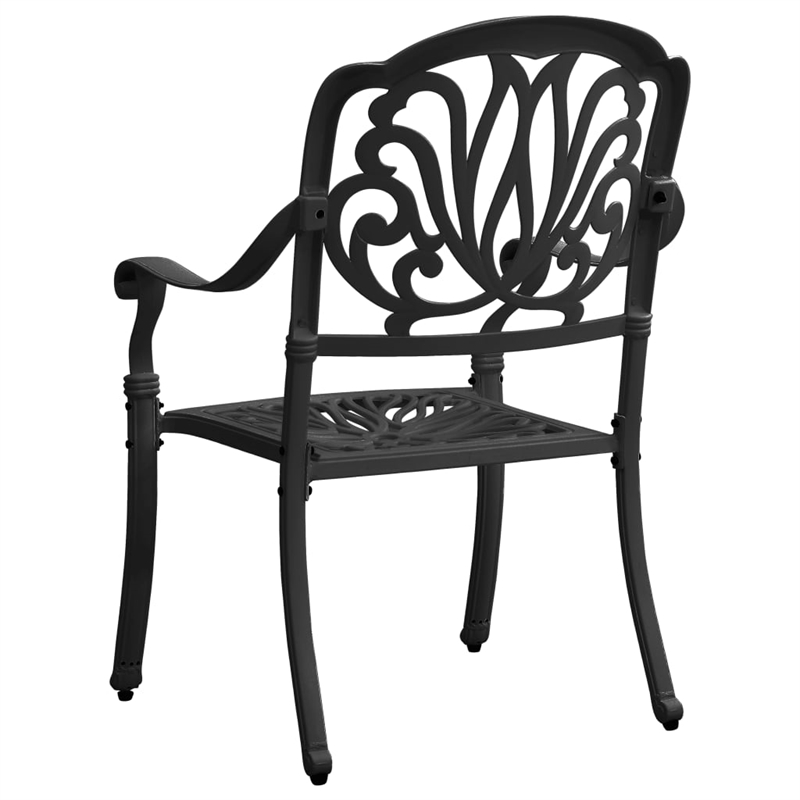 vidaXL 3 Piece Aluminum Medium Bistro Set in Black