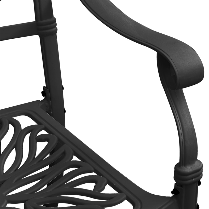 vidaXL 3 Piece Aluminum Medium Bistro Set in Black