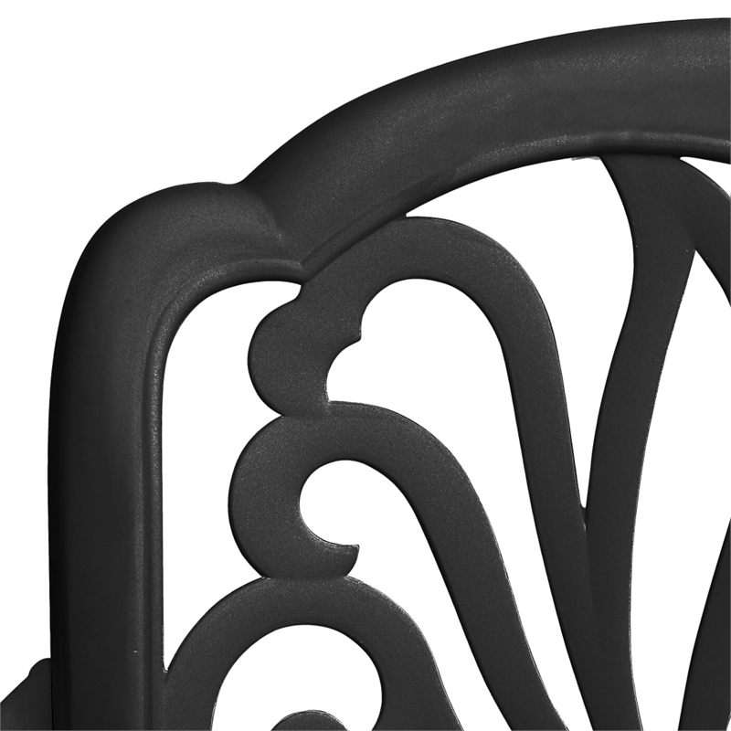 vidaXL 3 Piece Aluminum Medium Bistro Set in Black