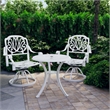vidaXL 3 Piece Aluminum Small Bistro Set in White