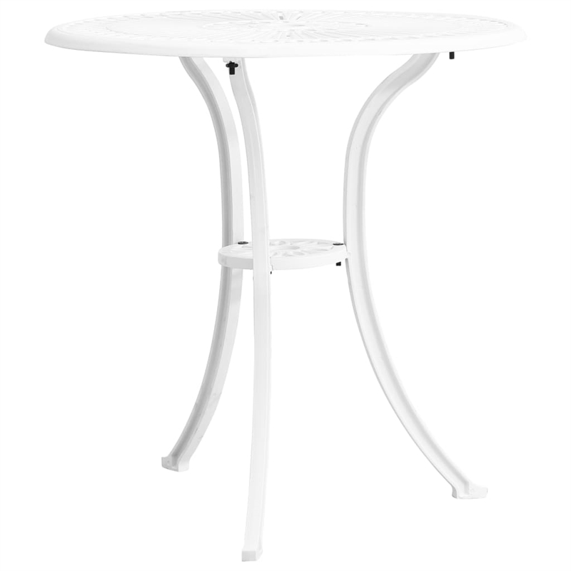 vidaXL 3 Piece Aluminum Small Bistro Set in White