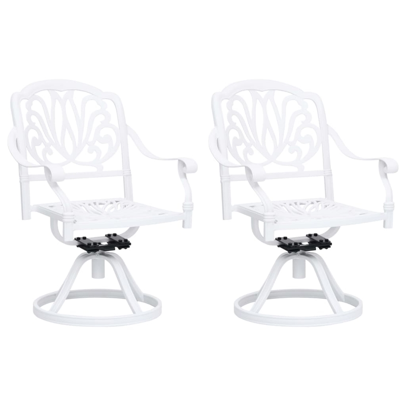 vidaXL 3 Piece Aluminum Small Bistro Set in White