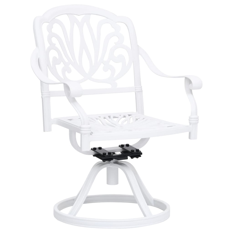 vidaXL 3 Piece Aluminum Small Bistro Set in White