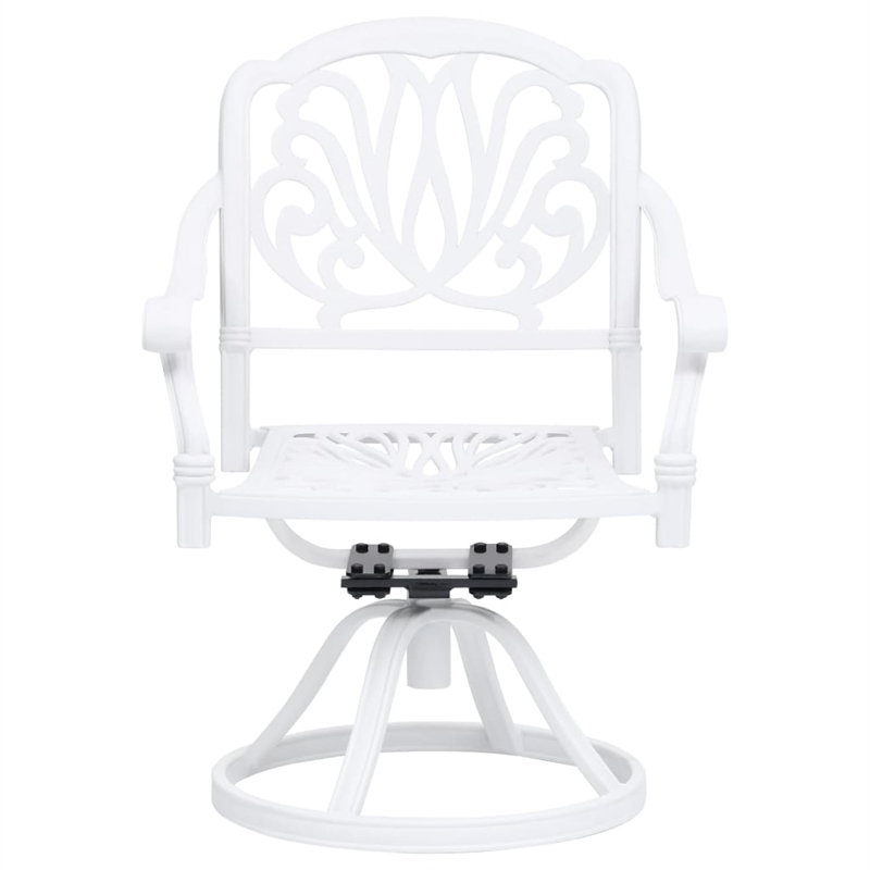 vidaXL 3 Piece Aluminum Small Bistro Set in White